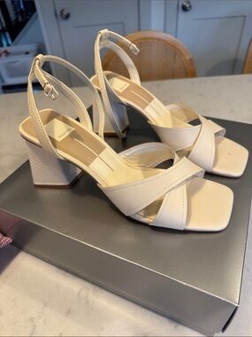 Dolce Vita Beige Strappy Block Heel Sandals